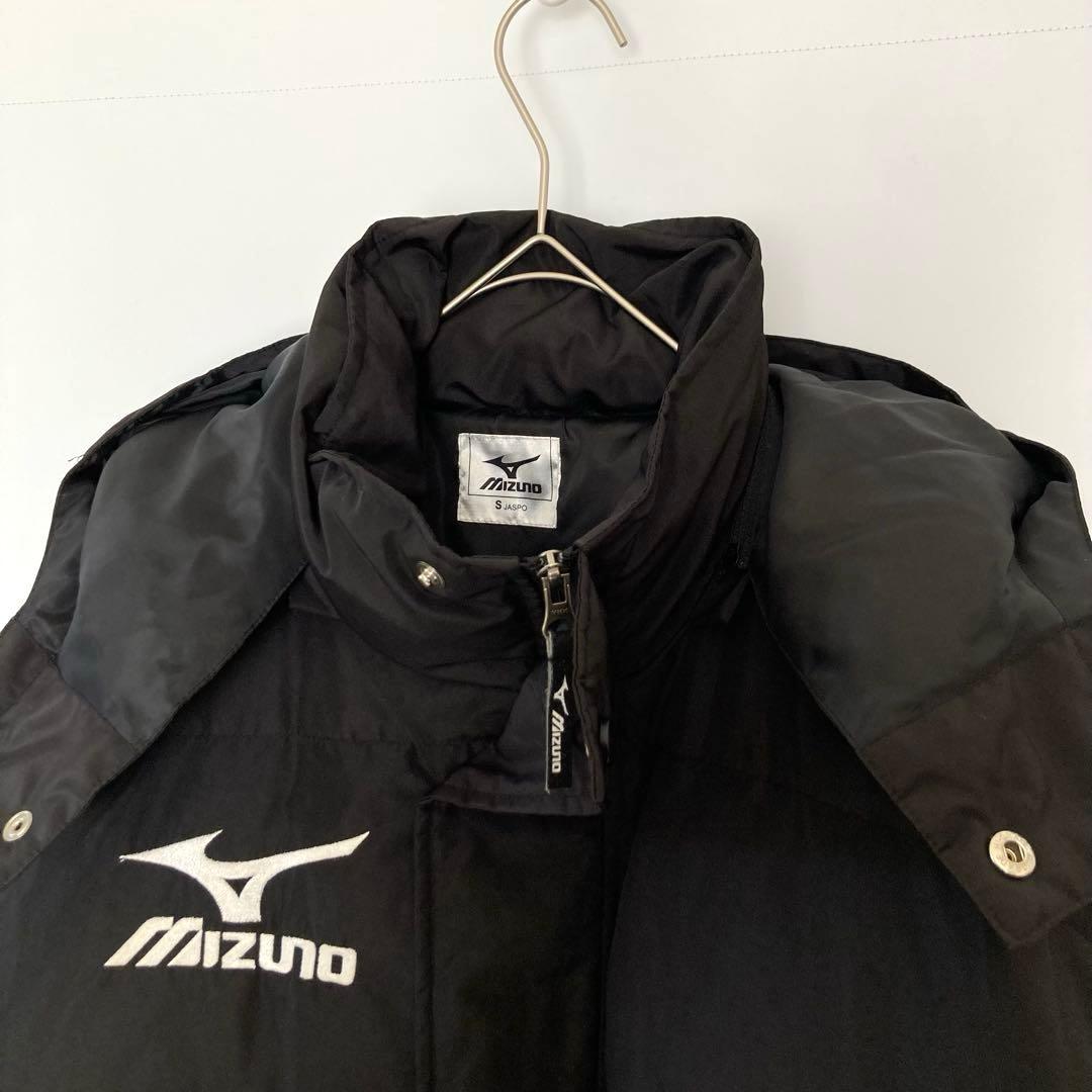 美品 Mizuno フード付き ロングダウン ベンチコート　ダウン80% 刺繍
