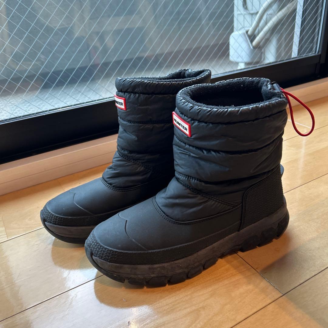 HUNTER ブラック スノーブーツ