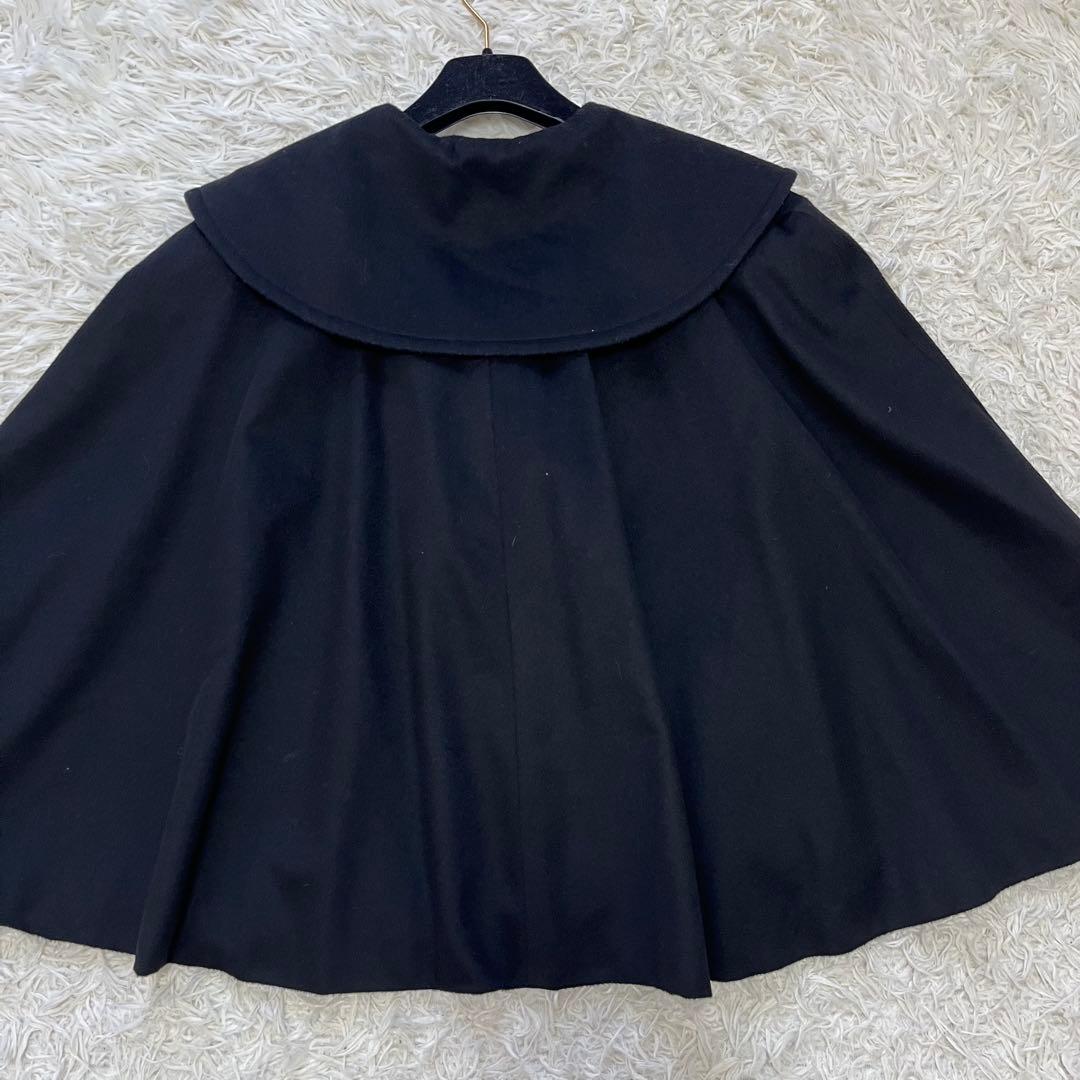 極美品✨ジバンシー　カシミヤウール　女優襟ケープ　ポンチョ　ブラック　XL