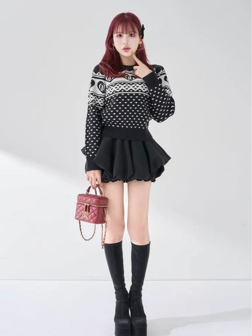 新品・未開封♡Darich♡ボリュームバルーンミニスカート　(BLK・Free)