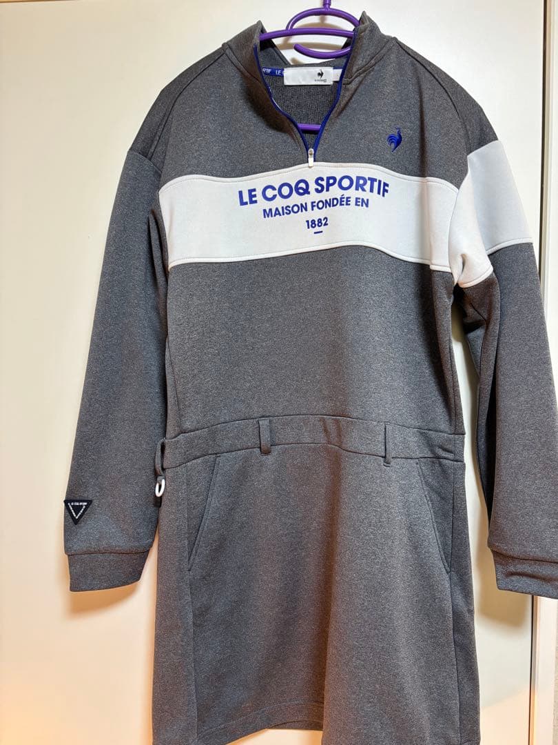 LE COQ SPORTIF グレー ハーフジップワンピース　ゴルフ