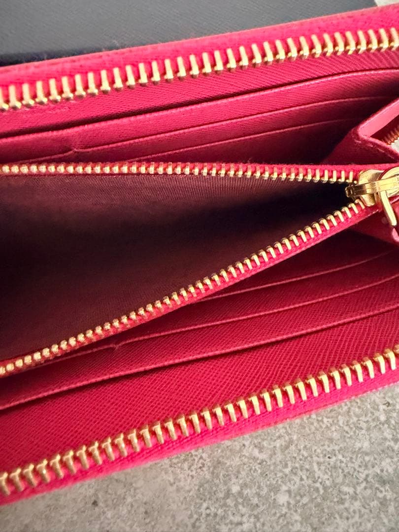 PRADA リボン　サフィアーノレザー 長財布　ピンク