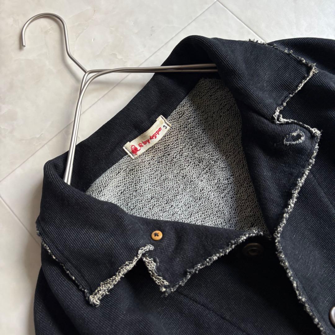 R by 45rpm インディゴ染め カバーオール 黒 3 コットン100