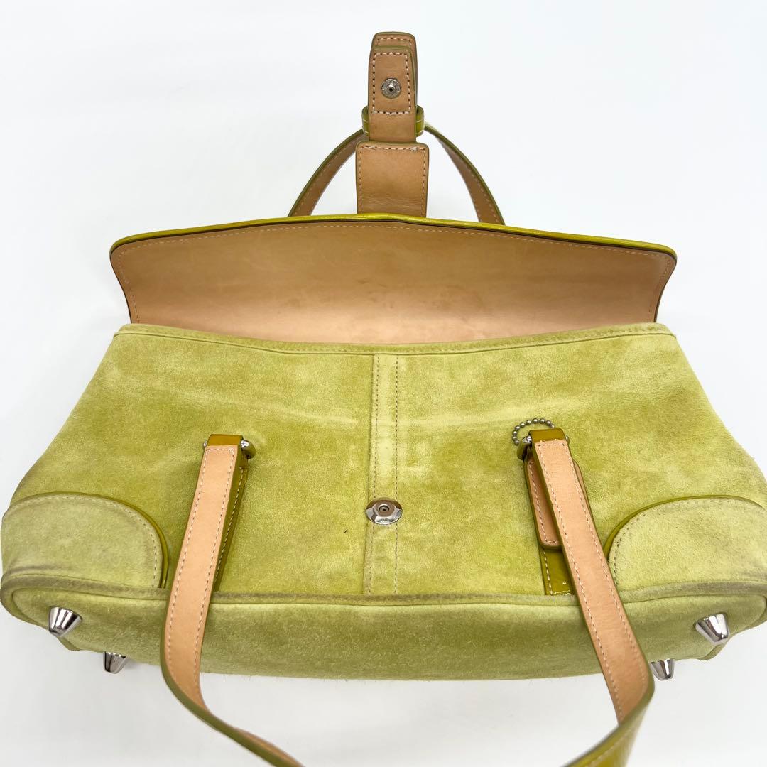 バッグ Coach Tote Bag Soho Suede Yellow-Green