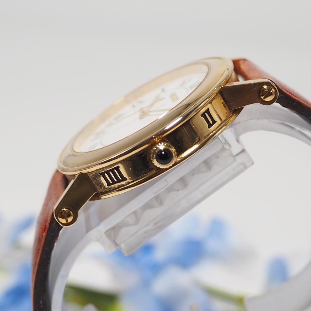 グッチ GUCCI ローマン デイト 革ベルト メンズ 腕時計 C830