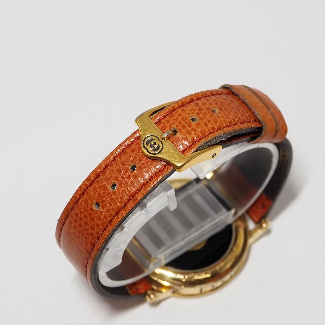 グッチ GUCCI ローマン デイト 革ベルト メンズ 腕時計 C830