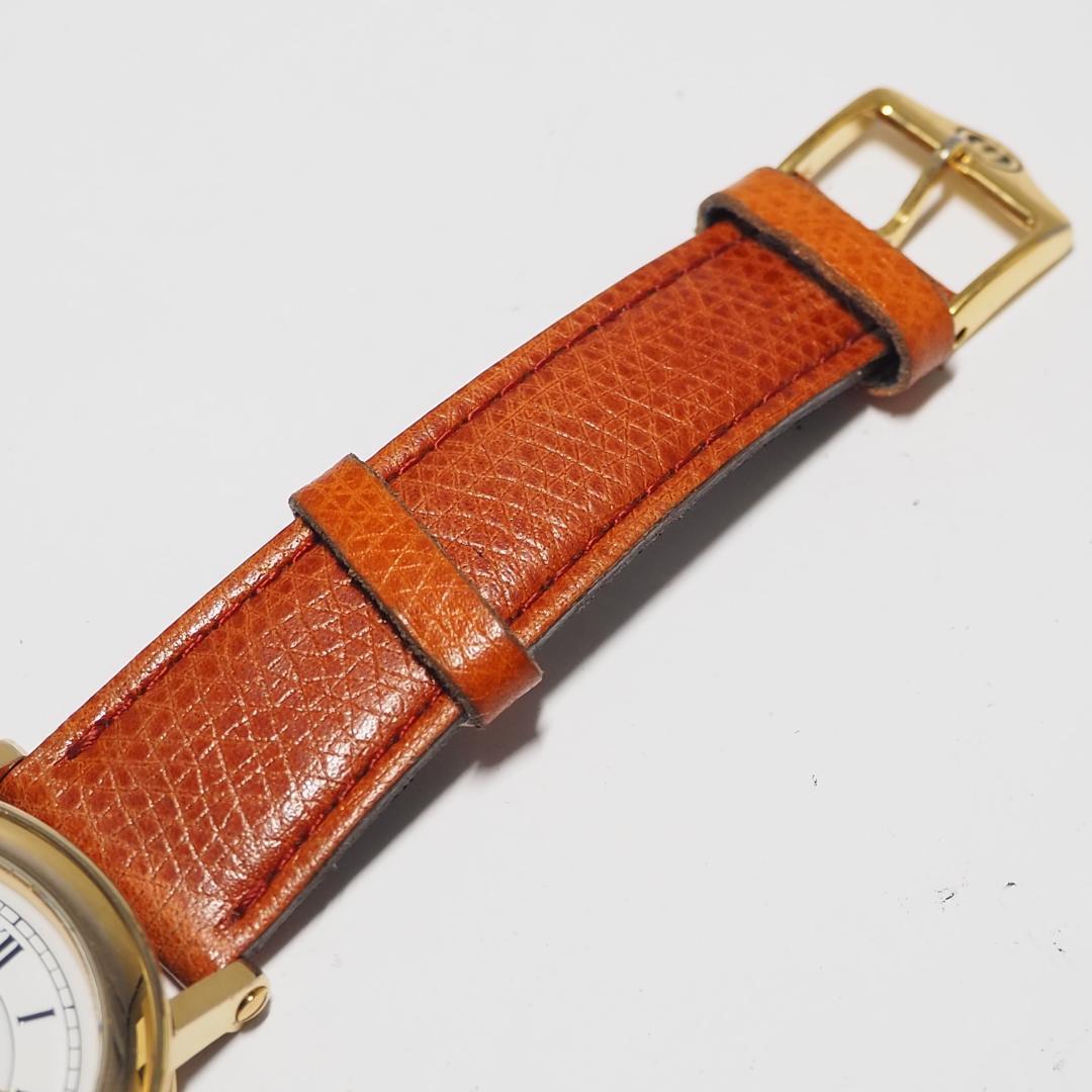 グッチ GUCCI ローマン デイト 革ベルト メンズ 腕時計 C830