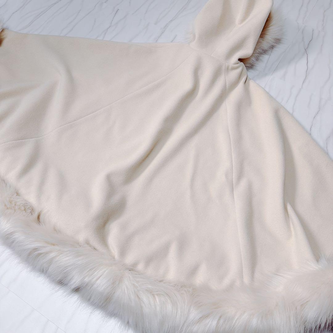  PARTY ロイヤルパーティー フードファーケープコート ポンチョ