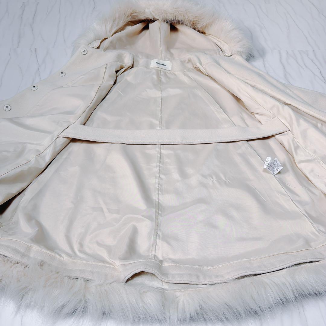  PARTY ロイヤルパーティー フードファーケープコート ポンチョ