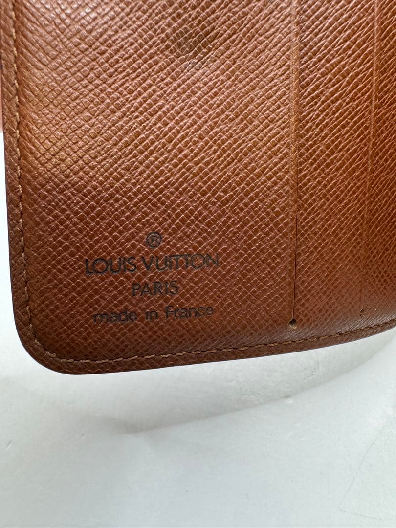 ルイヴィトン モノグラム コンパクトジップ 二つ折り 財布 茶色
