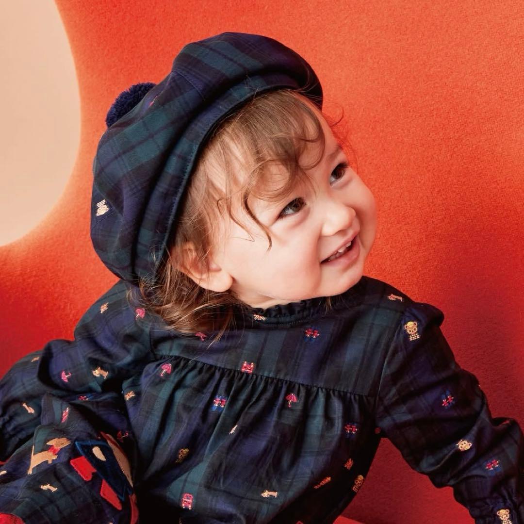 ファミリア　familiar 長袖プリントワンピース 100cm