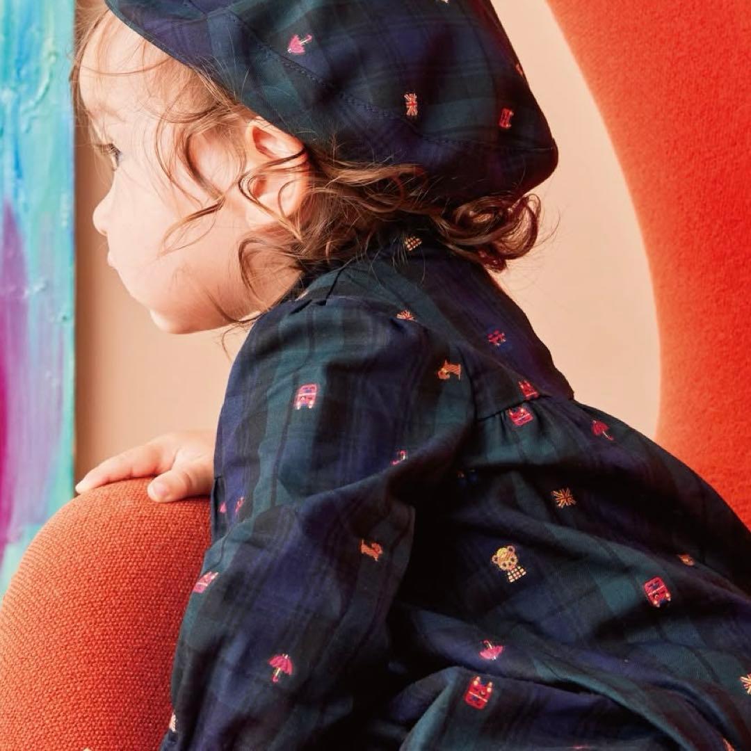 ファミリア　familiar 長袖プリントワンピース 100cm