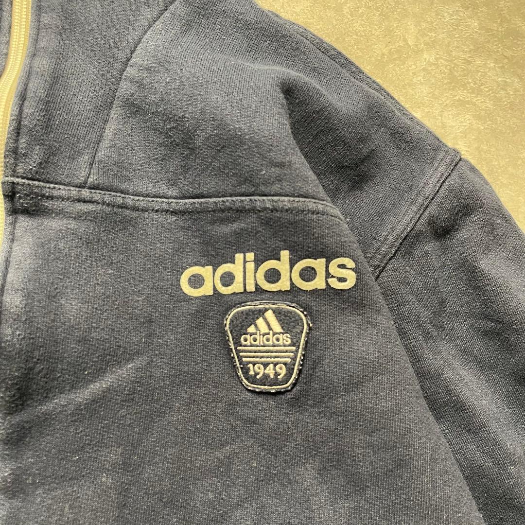 00sadidasスウェットトラックジャケットフェードダークネイビージャージ短丈