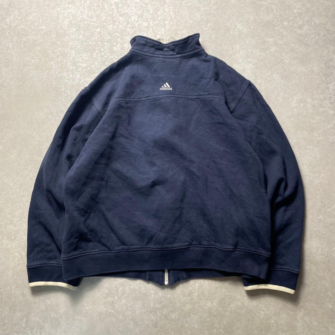 00sadidasスウェットトラックジャケットフェードダークネイビージャージ短丈