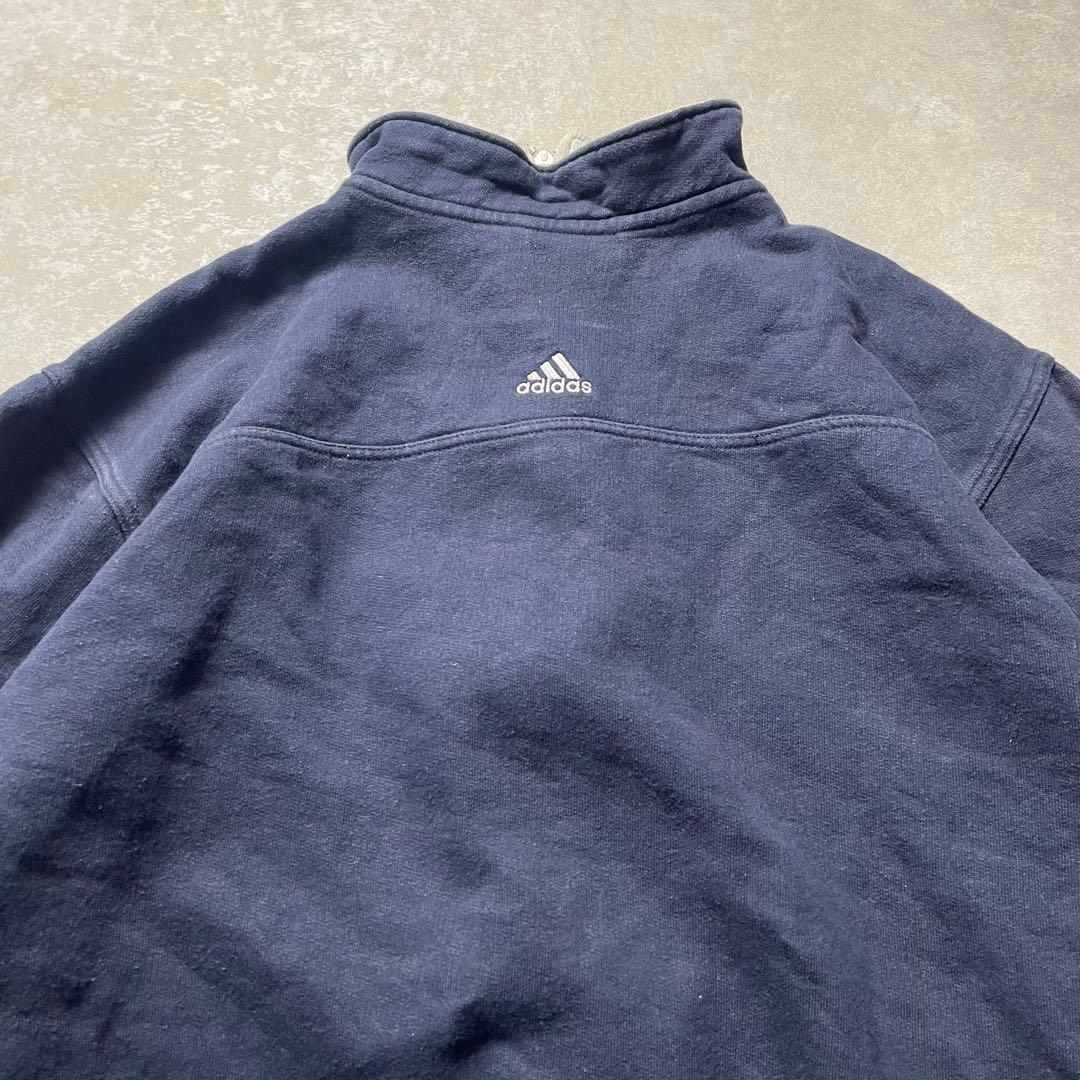 00sadidasスウェットトラックジャケットフェードダークネイビージャージ短丈