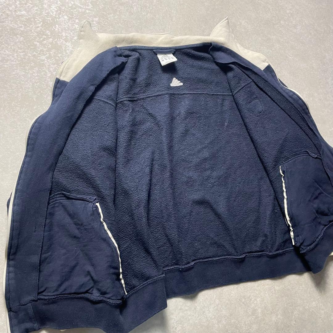 00sadidasスウェットトラックジャケットフェードダークネイビージャージ短丈