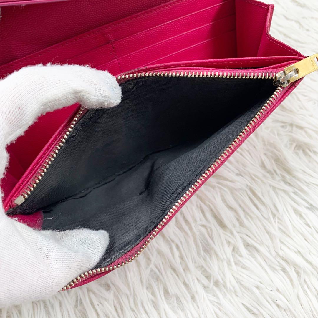 【✨美品✨】サンローラン カサンドラ 長財布 フラップ キルティング ピンク