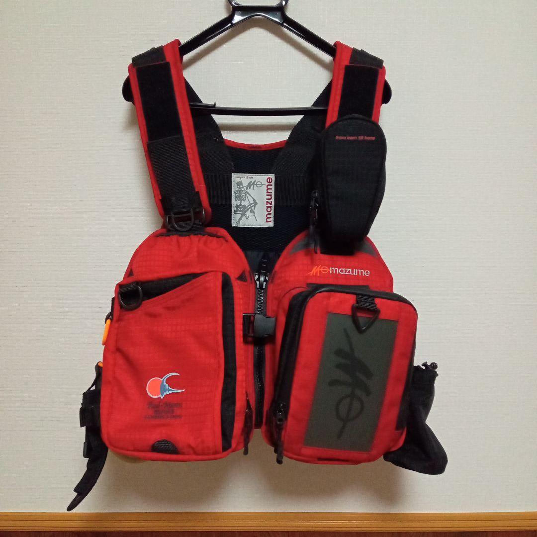 mazume フィッシングベスト レッド