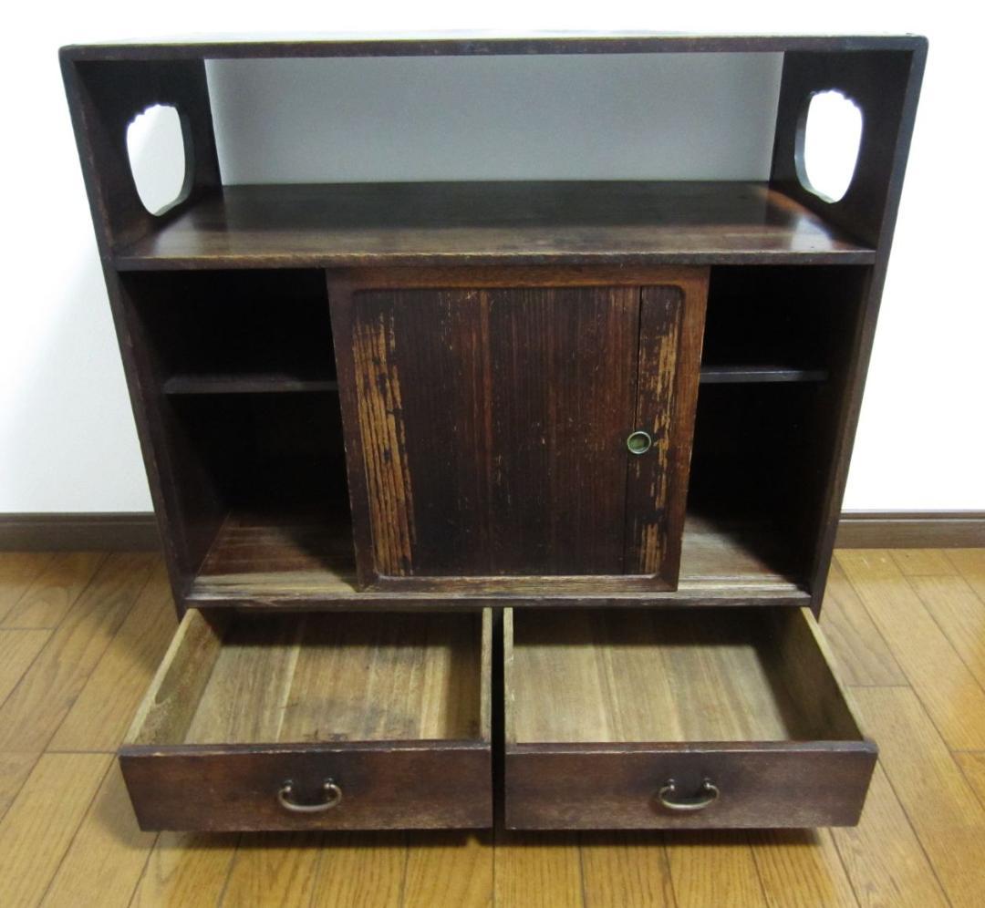 アンティーク 木製棚 茶棚 飾り棚 昭和初期～もっと古いかも？ レトロ