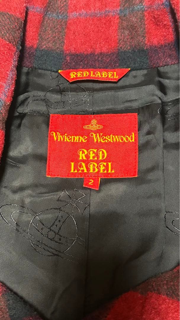 Vivienne Westwood ウールコート 赤 チェック柄