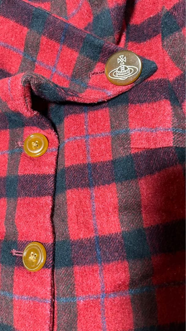 Vivienne Westwood ウールコート 赤 チェック柄