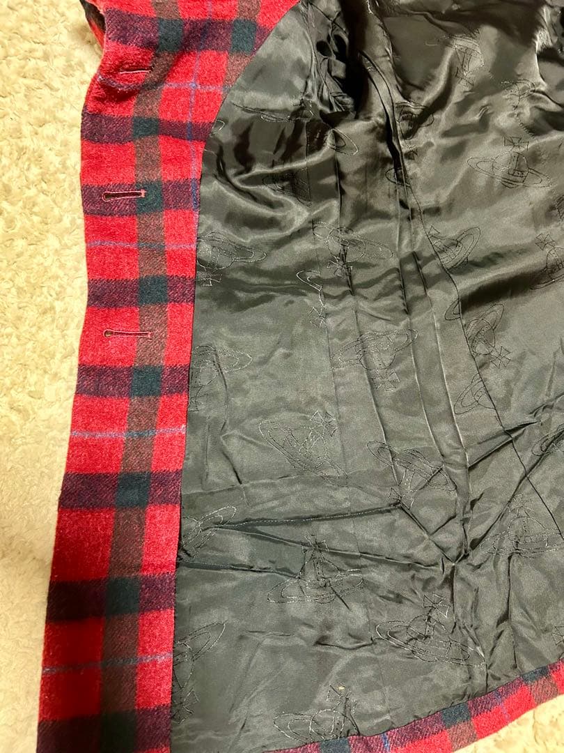 Vivienne Westwood ウールコート 赤 チェック柄
