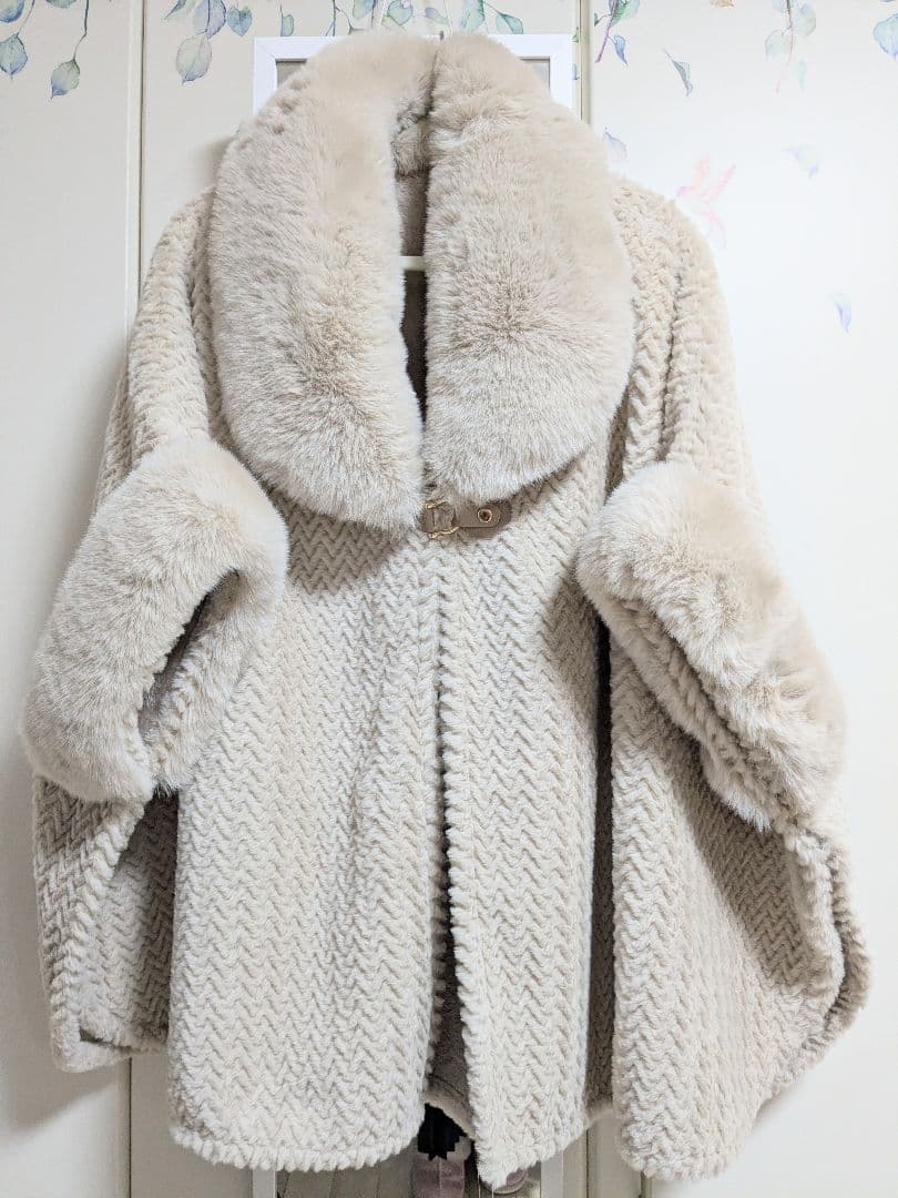 ベージュファーコート フリーサイズ