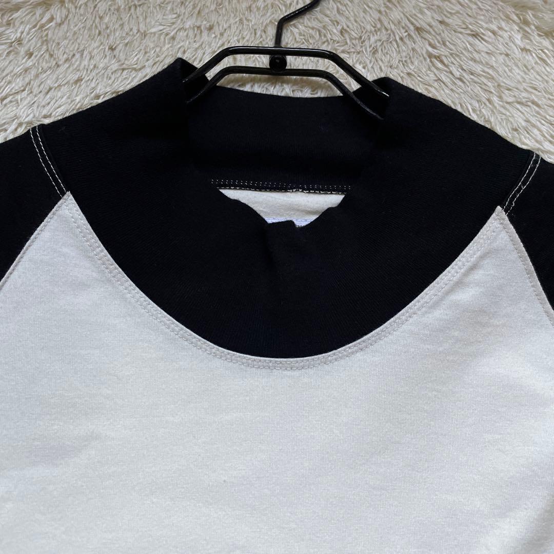未使用⭐️ JULIUS ユリウス　トップス　モックネック　ラグラン　白黒　3