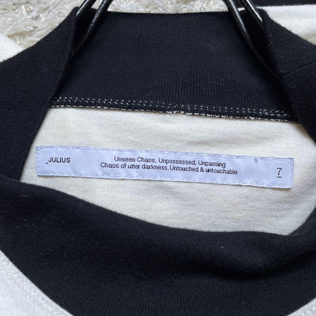 未使用⭐️ JULIUS ユリウス　トップス　モックネック　ラグラン　白黒　3