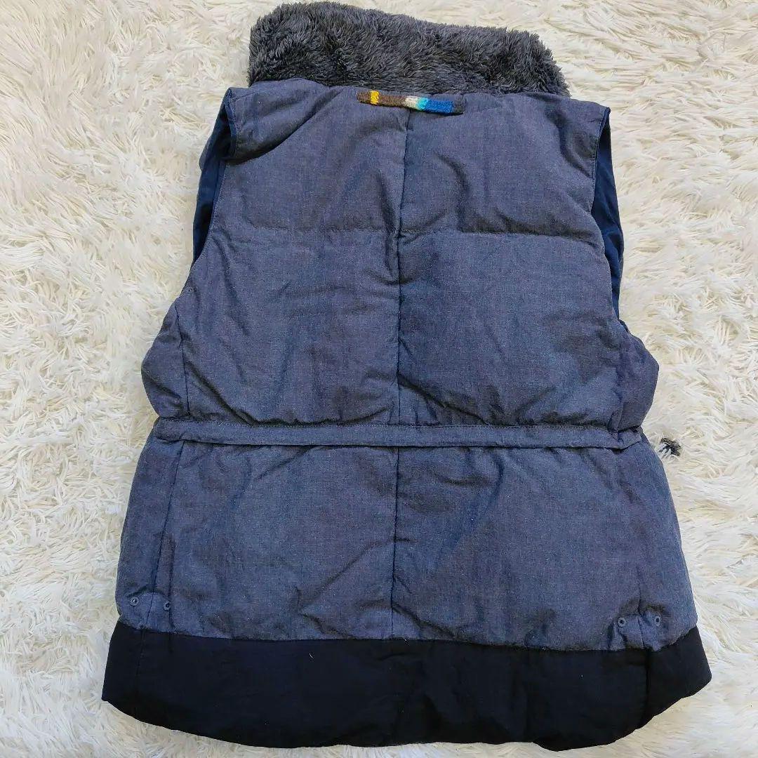 【レア】45r インディゴ染め リバーシ ブル ダウンベスト 藍染め　ボア　毛糸