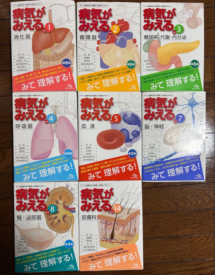 病気がみえる vol. 1, 2, 3, 4, 5, 7, 8, 14