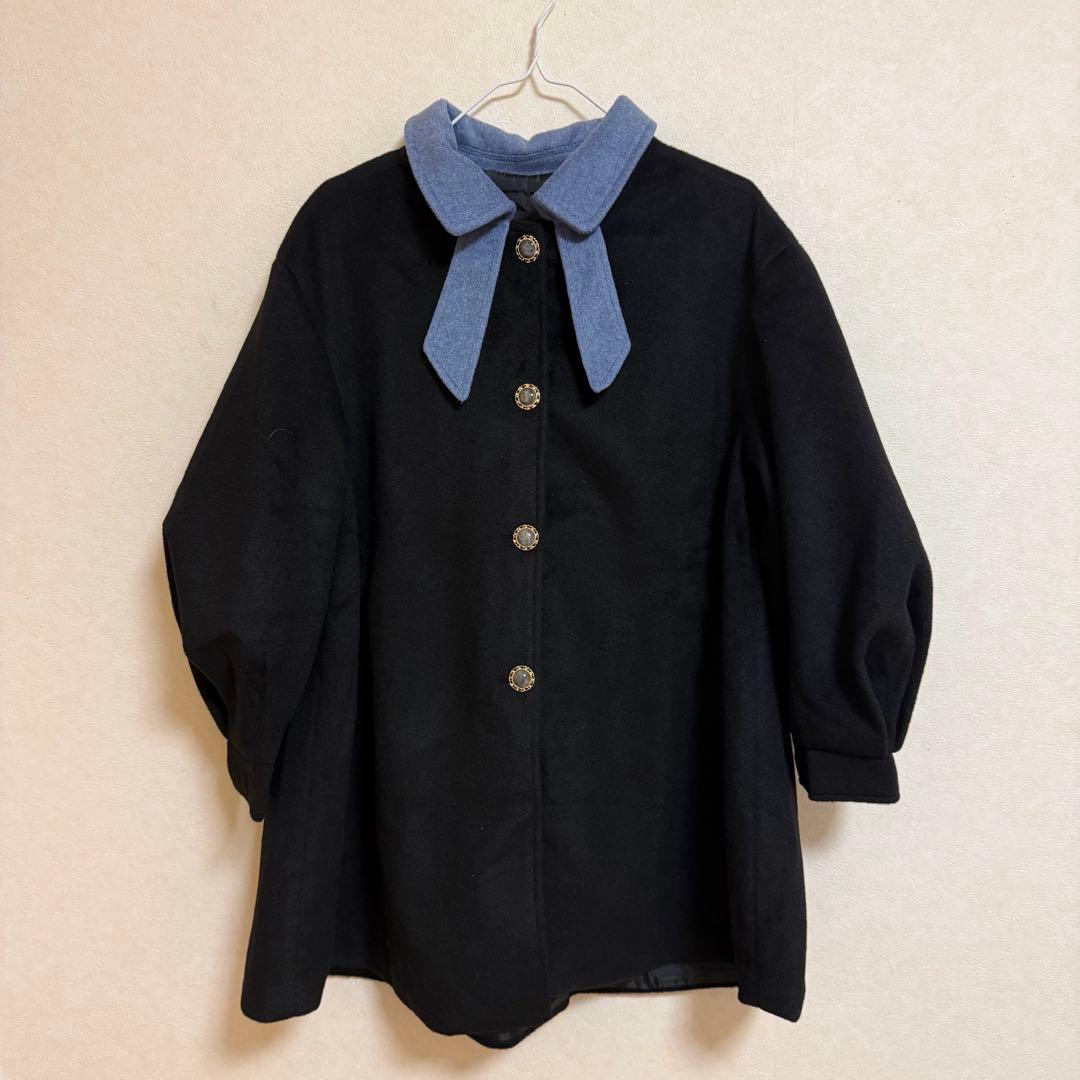 リボンカラーコート Sサイズ シンプル 綺麗 イイ女 冬アウター