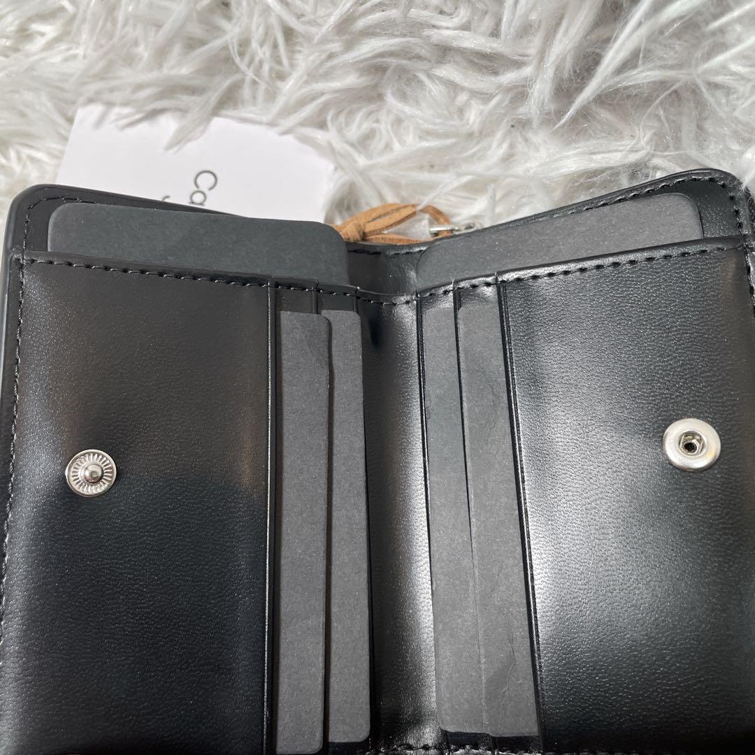 新品　未使用　カルバンクライン　二つ折り財布　シボ革　ブラック　黒　レザー