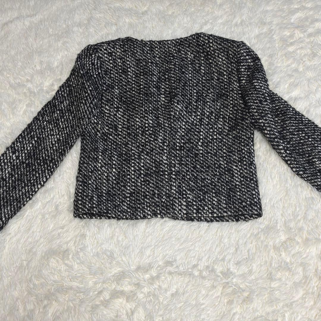 theory luxe セオリーリュクス ノーカラージャケット ミックスツイード