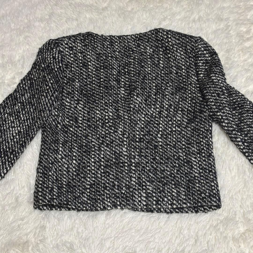 theory luxe セオリーリュクス ノーカラージャケット ミックスツイード