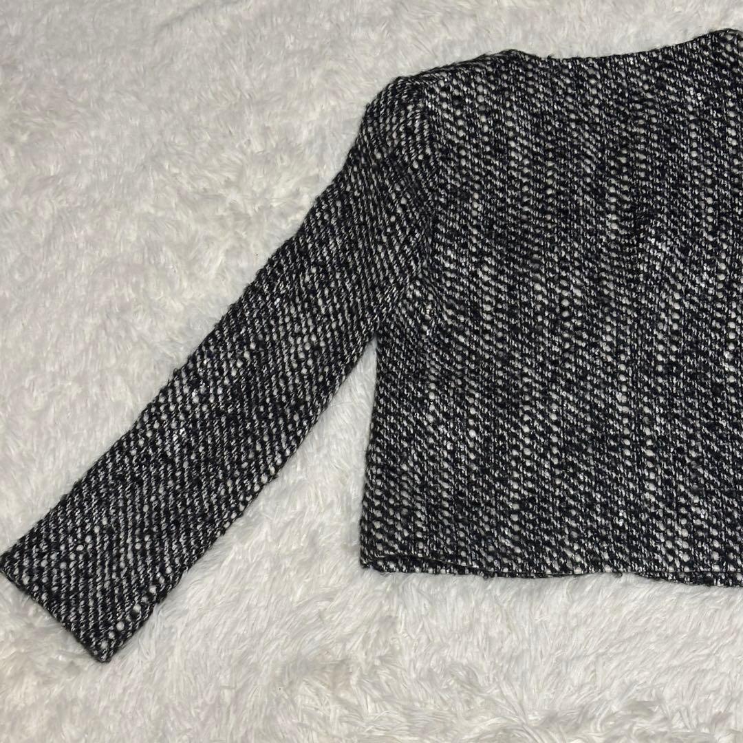 theory luxe セオリーリュクス ノーカラージャケット ミックスツイード