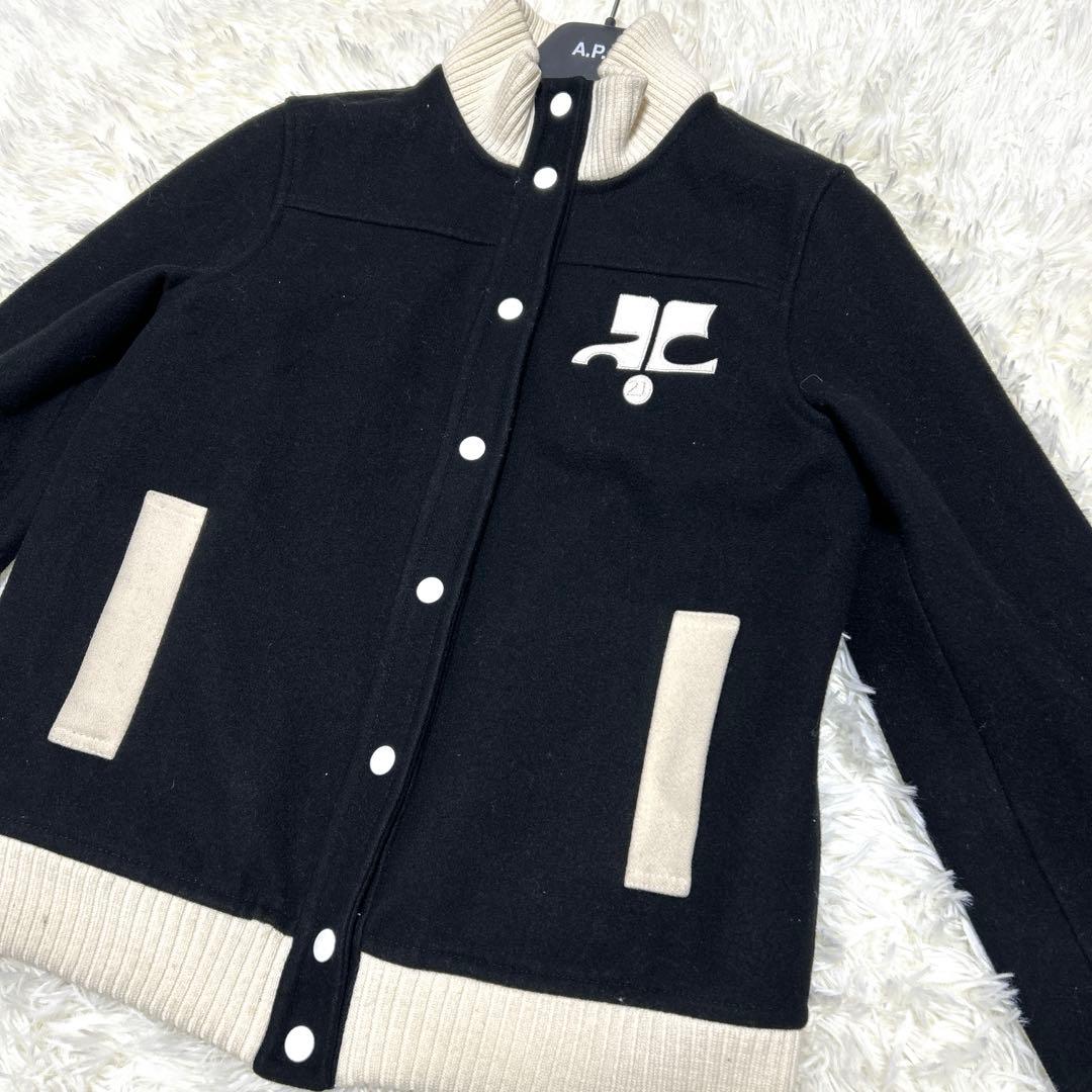 【希少】courrèges 21 スタジャン　ブルゾン　レディース　40 韓国