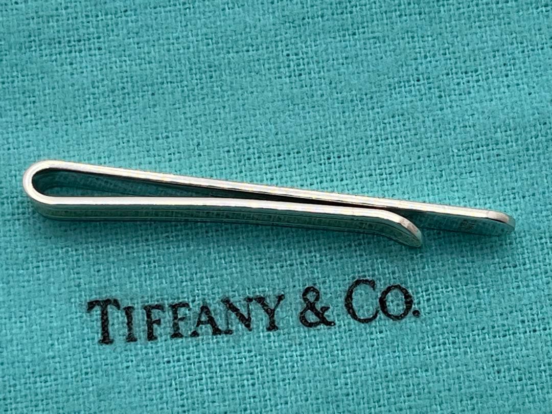 c304 希少ティファニー　ゴールドライン　コンビ　ネクタイピン　18K/925