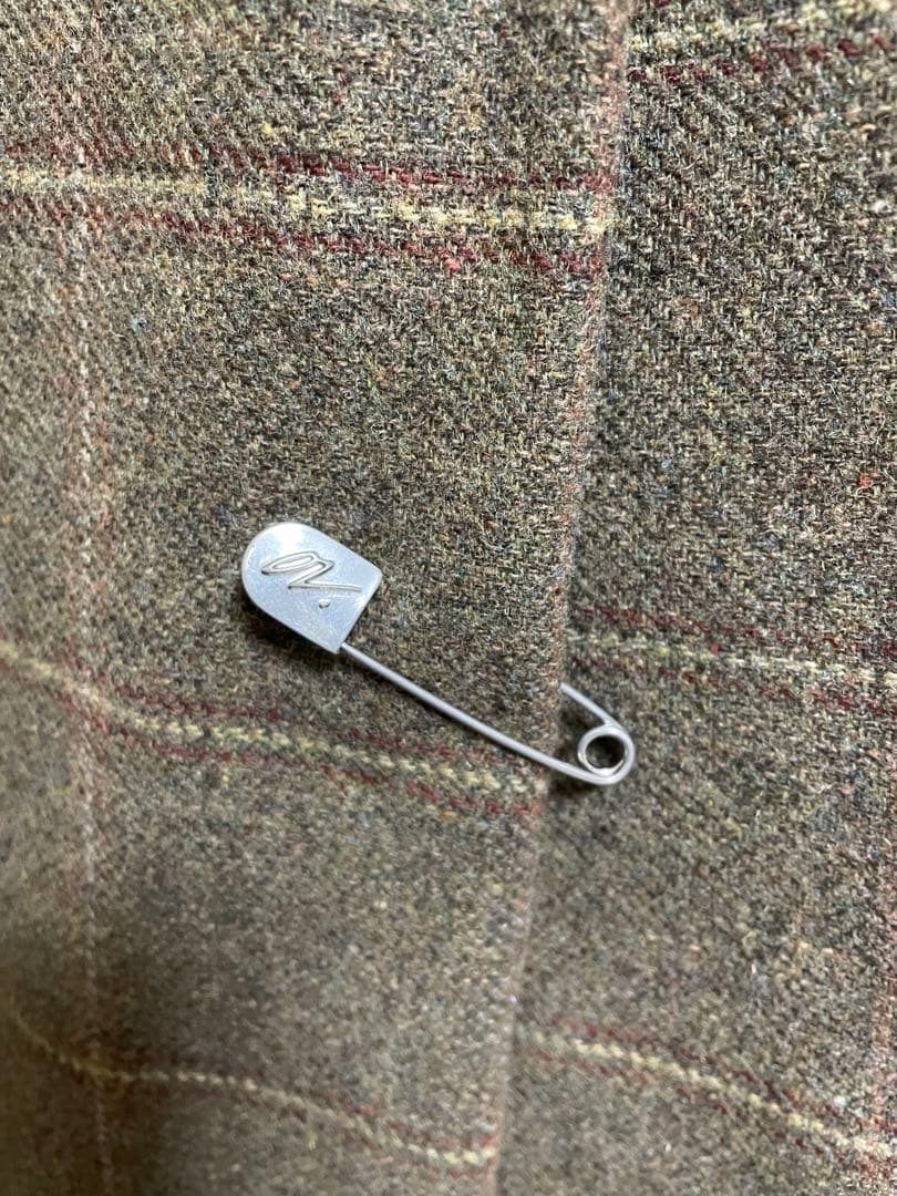 OUR LEGACY チェック柄マフラー 安全ピン付き