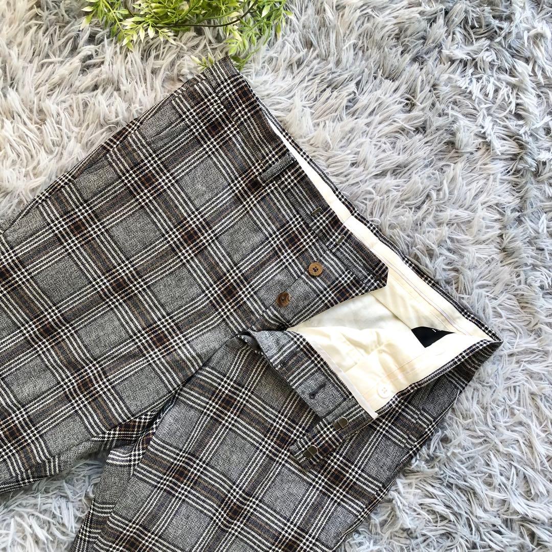 GUCCI メンズ セットアップ スーツ 48R M相当 チェック柄 美品上下付
