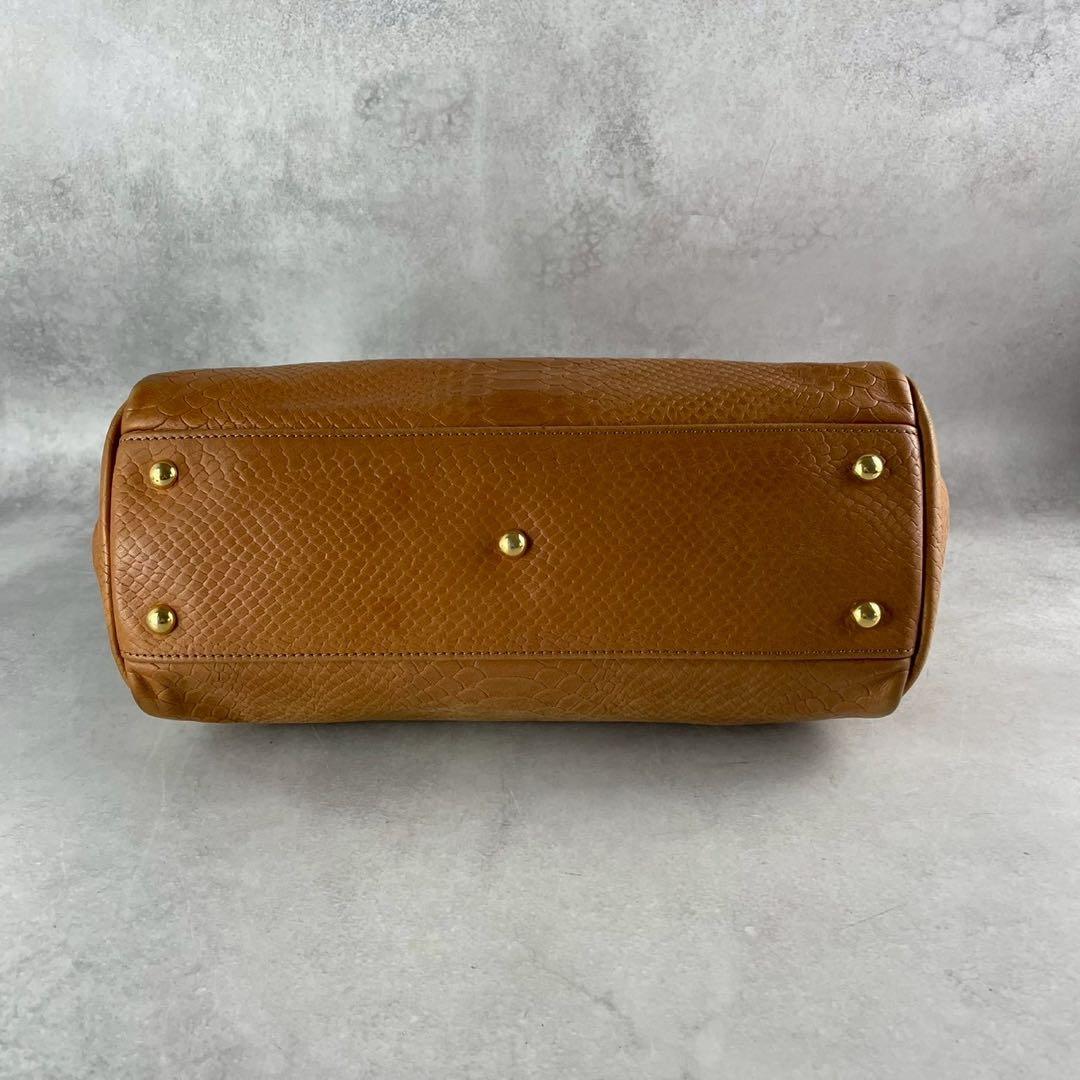 良品✨ロンシャン ギャビー 2way ハンド ショルダーバッグ パイソン型押し