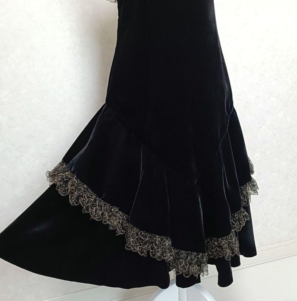 クリスチャンディオール ヴィンテージ ベルベット キャミソールワンピース 9号