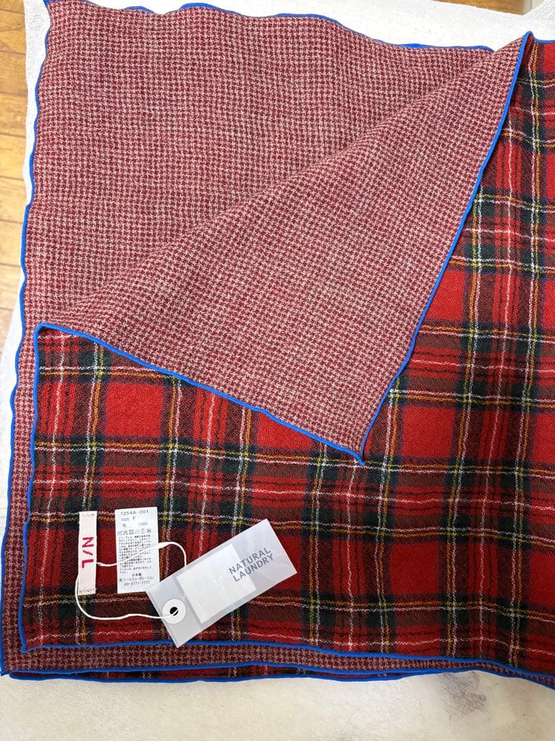 ウールガーゼチェックカラーラインストール N/L新品