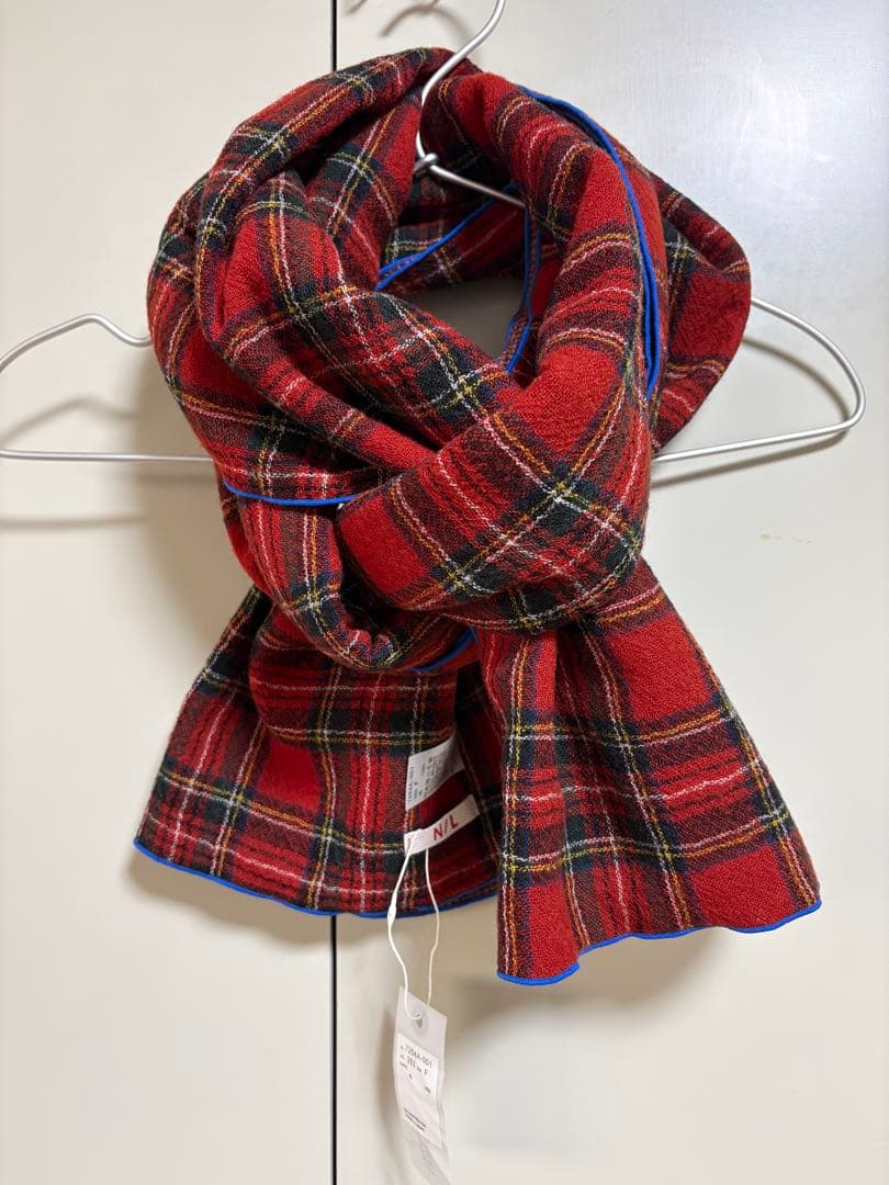 ウールガーゼチェックカラーラインストール N/L新品