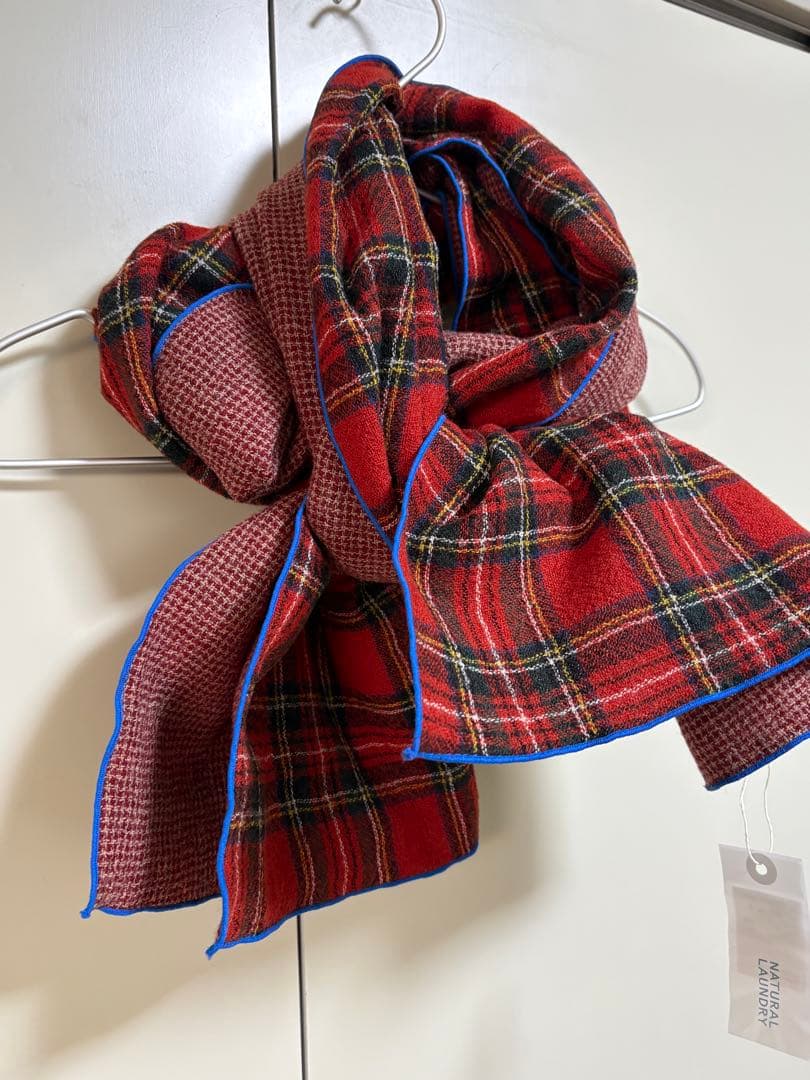 ウールガーゼチェックカラーラインストール N/L新品