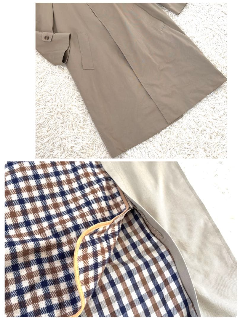 美品　アクアスキュータム　ライナー付きステンカラーコート　イングランド製