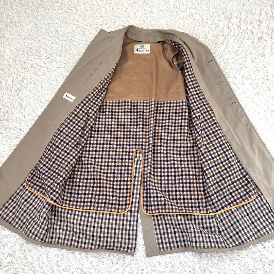 美品　アクアスキュータム　ライナー付きステンカラーコート　イングランド製