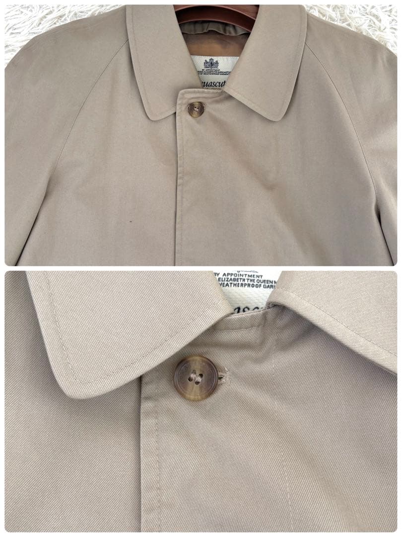 美品　アクアスキュータム　ライナー付きステンカラーコート　イングランド製