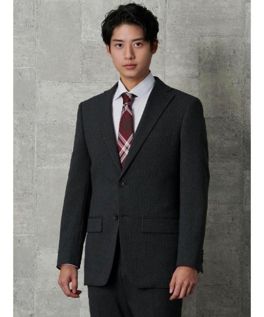 P.S.F.A/4WAYストレッチ/ウールライク/ヘリンボーン/グレー/AB8