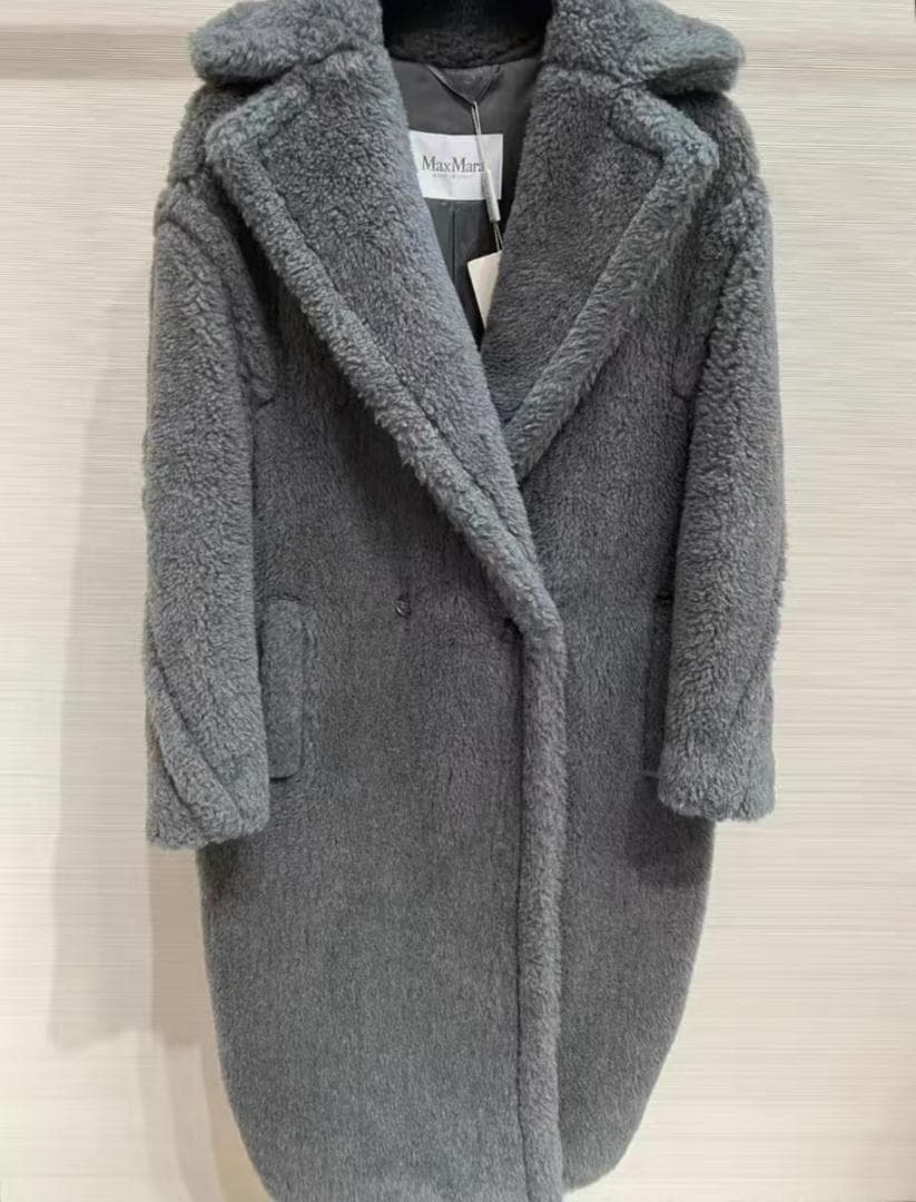 Max Maraテディベア コートグレー ファー ロングコート